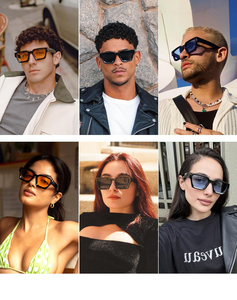 Lunettes de soleil de luxe personnalisées haut de gamme pour femmes, lunettes de soleil de marque noires de créateur, lunettes de soleil carrées pour hommes - Product Image 3