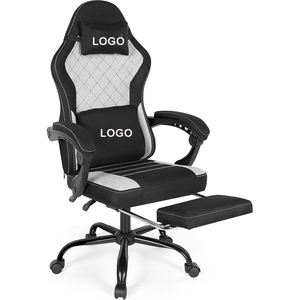 Chaise de jeu moderne, chaise de jeu PC personnalisée de luxe, chaise de jeu pivotante de conception moderne, chaise d'ordinateur confortable en tissu avec repose-pieds - Product Image 1