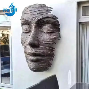 <span class=keywords><strong>Sculpture</strong></span> faciale abstraite en acier inoxydable, masque métallique, design moderne, pour parcs extérieurs, centres commerciaux, hôtels, personnalisation - Product Image 4