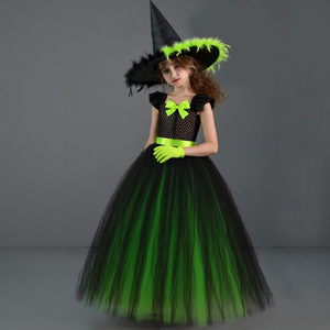 Costume de sorcière magique, <span class=keywords><strong>robe</strong></span> longue noire, costume de sorcière pour Halloween avec accessoires, performance scénique - Product Image 5