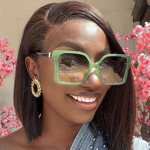 महिलाओं के लिए शानदार रंगीन चौकोर धूप का चश्मा 2024 नया ब्रांड डिजाइन विंटेज नीला हरा धूप का चश्मा पुरुषों के लिए अनोखा तेंदुआ शेड्स ओकुलस - Product Image 1