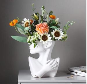 Statua in ceramica <span class=keywords><strong>vaso</strong></span> di fiori vasi per il viso busto a forma di <span class=keywords><strong>testa</strong></span> per regali di compleanno decorazione per l'home Office vasi in ceramica - Product Image 2