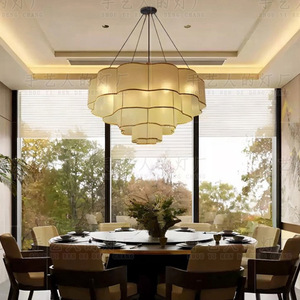 New Chinese Style Chandelier 80cm Diameter Led Warm <b>Light</b> Round Pendant For Restaurant Living Room Hotel <b>Dining</b> Room - Product Image 5