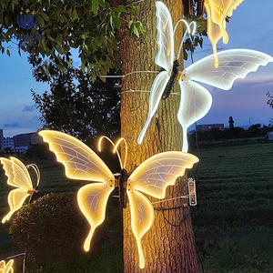 إضاءة LED على شكل فراشة مقاومة للماء IP65 مع جهاز تحكم عن بعد، مصنوعة من الأكريليك للديكور المنزلي وتزيين الحدائق في العطلات وعيد الهالوين وعيد الميلاد - Product Image 1