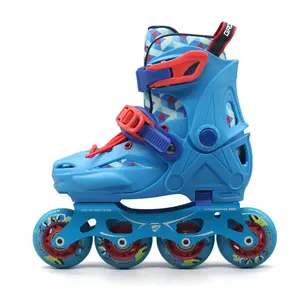 Kids Casual Blue Adjustable 5 Size Roller Skating Flat Flower 1 Piece Breathable Inline Skates