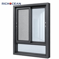 Ventanas Corredizas de Aluminio Resistentes a Impactos RICHOCEAN, Insonorizadas, con Vidrio Low-E y Rejillas de Seguridad Antirrobo con Diamantes