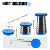 Tabouret pliable amélioré pour adulte, portable, rétractable, télescopique, pliable, capacité 600 lbs, pour la pêche et la randonnée en extérieur