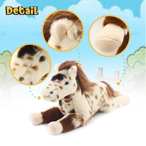 V398 Vente en gros <span class=keywords><strong>d</strong></span>'usine, Peluche cheval tacheté de 15 pouces, Douce et adorable, Idéal comme cadeau <span class=keywords><strong>d</strong></span>'<span class=keywords><strong>anniversaire</strong></span> ou de Noël - Product Image 3