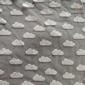 Tessuto in Tulle Floccato con Motivo Nuvoloso Bianco Disponibile <span class=keywords><strong>Online</strong></span> - Product Image 5