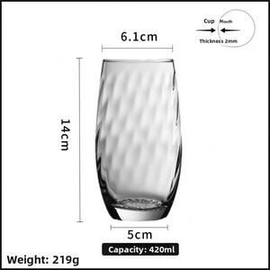 Libiweiwen Verre à whisky sans anse ni couvercle, résistant à la chaleur, motif tourbillon rayé, tasse à lait en forme d'œuf, pour jus et eau - Product Image 6