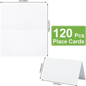 <b>Table</b> Setting Food Labels Rectangle Die Cut White Cardstock For Parties Weddings Bridal Showers <b>Birthday</b> Decorations - Product Image 4
