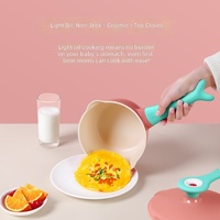 Ensemble de casseroles en céramique antiadhésives de 16 cm, casserole à lait et poêle à frire pour la nourriture pour bébés, compatible avec l'induction