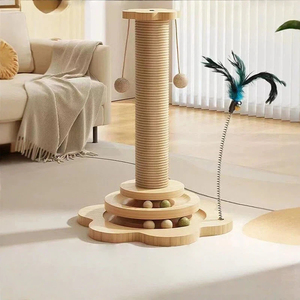 Rascador para Gatos de Sisal Natural, Juguete con Plataforma Giratoria de Madera, Bolas de Sisal, Interactivo, para Juego Autónomo, para Gatos de Interior, Empacado en Cartón - Product Image 2