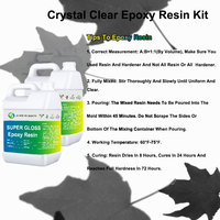Kit de Résine Époxy Transparente 2 Gallons - Kit de Résine Bi-Composant pour Plateaux de Table & Moules, Art, Projets DIY, Coulée de Bijoux & Gobelets