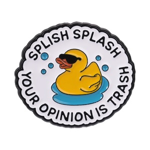 Splish Splash Your Opinion Is Trash Enamel Pin Sassy Swimming Duck Wear Sunglasses Broche Badge pour Sac à Dos Vêtements Bijoux Cadeaux - Product Image 2