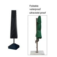 Housse de protection pour parasol de patio extérieur en tissu Oxford 600D, imperméable, pour parasol droit manuel, taille personnalisée, baleines en alliage