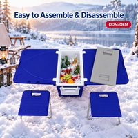 Glacière roulante 28L avec table et chaises pliantes, coffre à boissons d'extérieur, pêche, pique-nique, couleur personnalisée, OEM