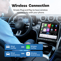 Adaptor 2 in 1 Wireless Carplay Android Auto USB Dongle dengan Kemasan Logo Kustom untuk Distributor Grosir Otomotif OEM