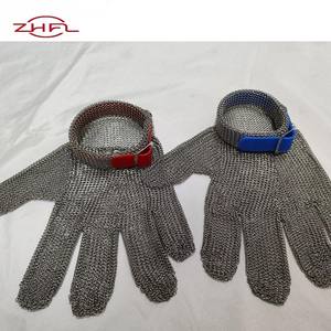Gants de sécurité en maille d'acier inoxydable 304L 316L, résistants aux coupures, à cinq doigts, tailles XXS-XL, pour poignet, vente en gros - Product Image 2