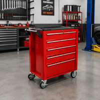 Chariot à outils roulant robuste à 5 tiroirs, armoire à outils en acier, chariot de rangement mobile avec tiroirs verrouillables, fabrication OEM