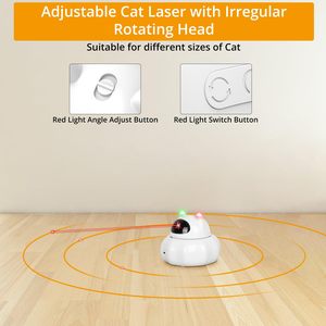 Jouet pour chat rotatif à 360 °-Combo laser et plumes rechargeable par USB avec réveil automatique - Product Image 2