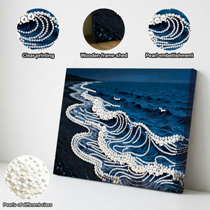 Kit Pittura Diamante Personalizzato con Perle Oceaniche e Diamanti, Mosaico Artistico Fai-da-te con Strass a Forma Speciale e Strumenti per Decorazione Murale Soggiorno - Product Image 5