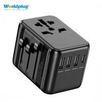 Adaptateur de prise électrique universelle Worldplug de haute qualité 10A avec 3 ports USB et 1 port USB-C, fonctionnalités de sécurité CE/FCC pour