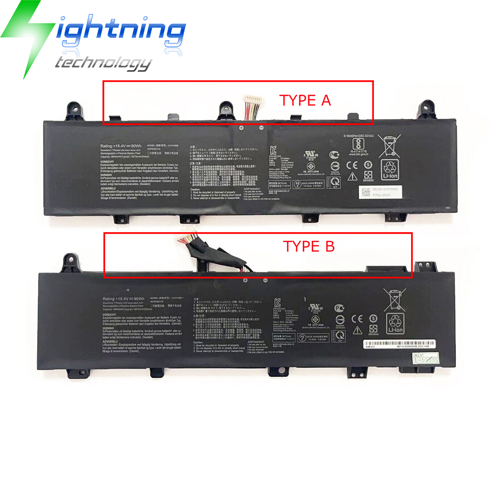 C41N1906-1 B0B200-03620000 0B200-03590000 Batterie d'ordinateur Portable Compatible avec ASUS ROG Zephyrus Duo 15 GX550 TUF Gaming A15 FA506 FA506QR 2021 A17 FX766IU F15 FX506 Series(15.4V 90Wh