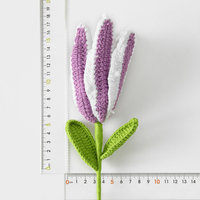 Handgefertigter Amigurumi Kontrast-Rüschen-Lilienstiel, Weiche Blumendekoration für Hochzeits- und Geburtstagssträuße
