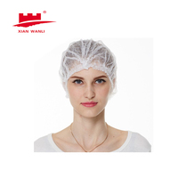 Gorro de redecilla desechable a precio bajo de fábrica, gorros bouffant no tejidos al por mayor