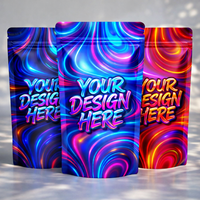 Sachets Mylar personnalisés imprimés, uniques, exotiques, Cali Packs, avec boîte, motif musical, bonbons, découpés, holographiques, pochettes verticales 3,5g, ensemble