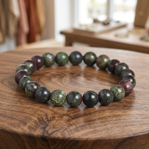 Natural Stone Beaded <b>Bracelet</b> Green <b>Red</b> Round Bohemia Style Unisex Jewelry Gift - Product Image 4