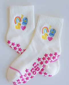 Calcetines <span class=keywords><strong>de</strong></span> Pilates con Logotipo Personalizado <span class=keywords><strong>de</strong></span> Fábrica, Color Personalizado, con Bordado, Antideslizantes, para <span class=keywords><strong>Niñas</strong></span>, MOQ Bajo, Calcetines con Volantes - Product Image 1