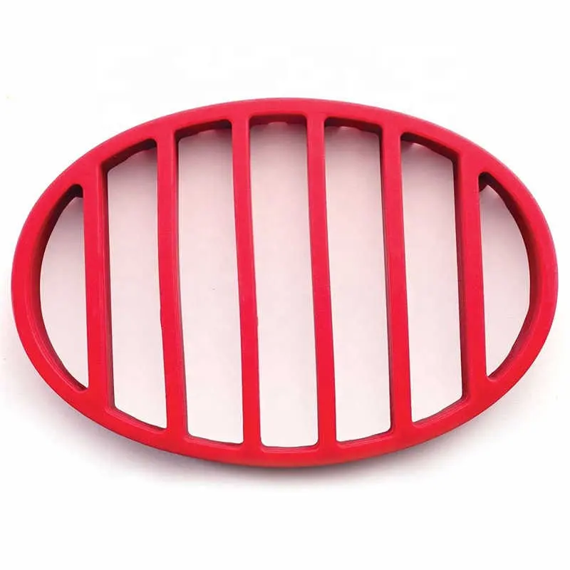 赤いシリコンラック楕円形の台所用品ローストマット蒸し器圧力鍋トレイラック