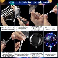 LED-Beleuchtete Plastikballons 20 Zoll Großpackung Transparent Blau Blinkend Leuchtend Ungiftig Langlebig für Weihnachten Neujahr Geburtstag Hochzeit Ostern