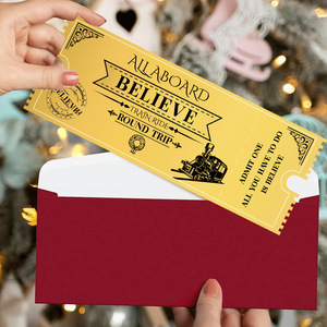 Vintage Navidad Rellenar <span class=keywords><strong>en</strong></span> blanco Invita Tarjetas Boleto Navidad Believe <span class=keywords><strong>Tren</strong></span> Boleto Invitaciones Tarjeta para la decoración <span class=keywords><strong>de</strong></span> la fiesta - Product Image 4