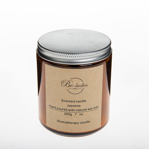 Luxury Bespoke Aromatherapy <strong>Essential</strong> <strong>Oil</strong> Soy Wax <strong>Candle</strong> in Amber Glass Jar - Product Image 6