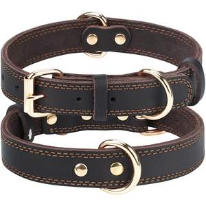 Massives Hunde halsband aus echtem Leder Verstellbares Halsband Schnell verschluss Langlebiges Trainings halsband Gute Qualität für Wander hunde - Product Image 1