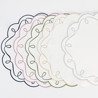 Set de table rond en lin brodé, serviette de table en dentelle, dessous de verre moderne et minimaliste résistant à la chaleur pour hôtels haut de gamme et restaurants occidentaux