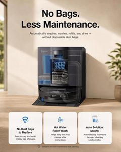 หุ่นยนต์ดูดฝุ่นและถูพื้น Ecovacs X12 OMNICYCLONE ประสิทธิภาพสูง แรงดูด 22000Pa ป้องกันการพันกัน ระบบ AI หลบหลีกสิ่งกีดขวาง พร้อมระบบเทฝุ่นออกอัตโนมัติ - Product Image 6