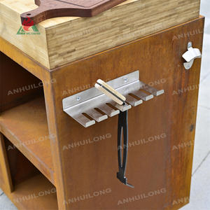 Barbekü çukur corten çelik taşınabilir açık barbekü ateş çukuru bahçe ızgara ile metal barbekü ateş çukuru - Product Image 5