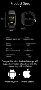 Montre connectée A36 4G LTE GSM avec carte SIM, bouton SOS, positionnement GPS LBS WiFi, chat vocal pour <span class=keywords><strong>seniors</strong></span> et enfants, achat en gros - Product Image 6