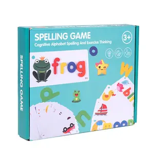 Özel logo çin tedarikçisi oyuncaklar öğrenme için Montessori ahşap oyuncaklar yazım kelimeler oyunu 26 İngilizce harfler erken eğitim oyuncak
