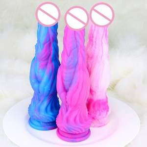 10 Inch Colorful Fantasy Thick Dildo Expandir Dilatação Anal Plug Liquid Silicone Penis Dragon Monster Enorme Big Dildo para Mulheres Homens - Product Image 2