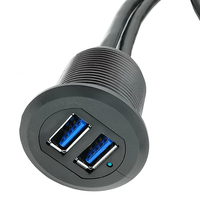 Kostenloses Muster LED-Anzeige Wasserdichtes Dual-USB-3.0-A-Stecker-auf-Buchse-Verlängerungskabel