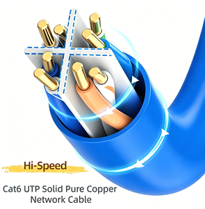 Câble réseau Cat6 UTP à <span class=keywords><strong>prix</strong></span> d'usine, RJ45, <span class=keywords><strong>RG45</strong></span>, Ethernet 8p8c, conducteur BC 23AWG, gaine PVC, câble Ethernet Gigabit LAN - Product Image 2
