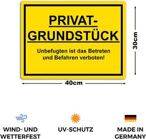 Letrero de Suelo XXL Privado 40x30cm, Tablero de Espuma de PVC Resistente de 5mm con Protección UV, Paquete de 2, Hecho en China - Product Image 3