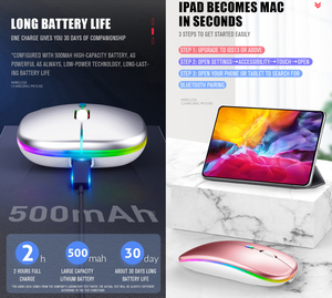 Custom Maus Recarregavel Recargable <strong>Mouse</strong> Inalambrico Sem Fio Backlit Optical Dual <strong>Office</strong> Computer Wireless <strong>bluetooth</strong> <strong>Mouse</strong> - Product Image 4