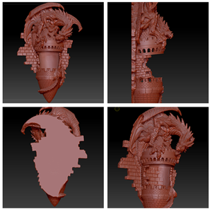 Applique murale électrique en résine, grand format, parc du dragon de perrier, Lair, luminaire décoratif d'intérieur - Product Image 3