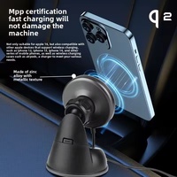 Chargeur de voiture sans fil rapide 25W avec support magnétique à ventouse et crochet Type-C compatible avec iPhone 15/16/17 Plus